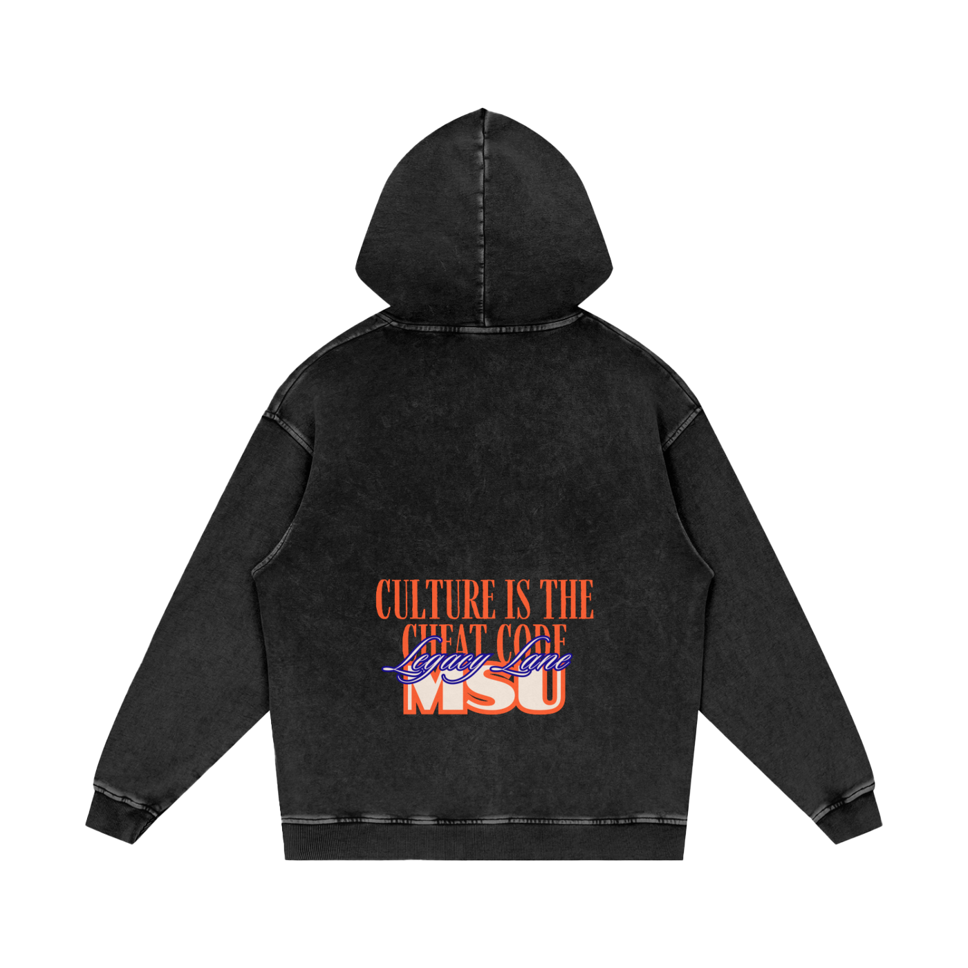 Snow Washed Loose Cotton Hoodie