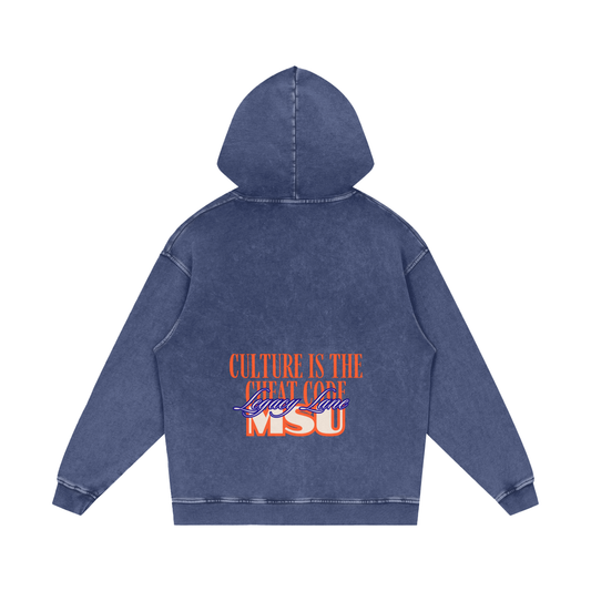 Snow Washed Loose Cotton Hoodie