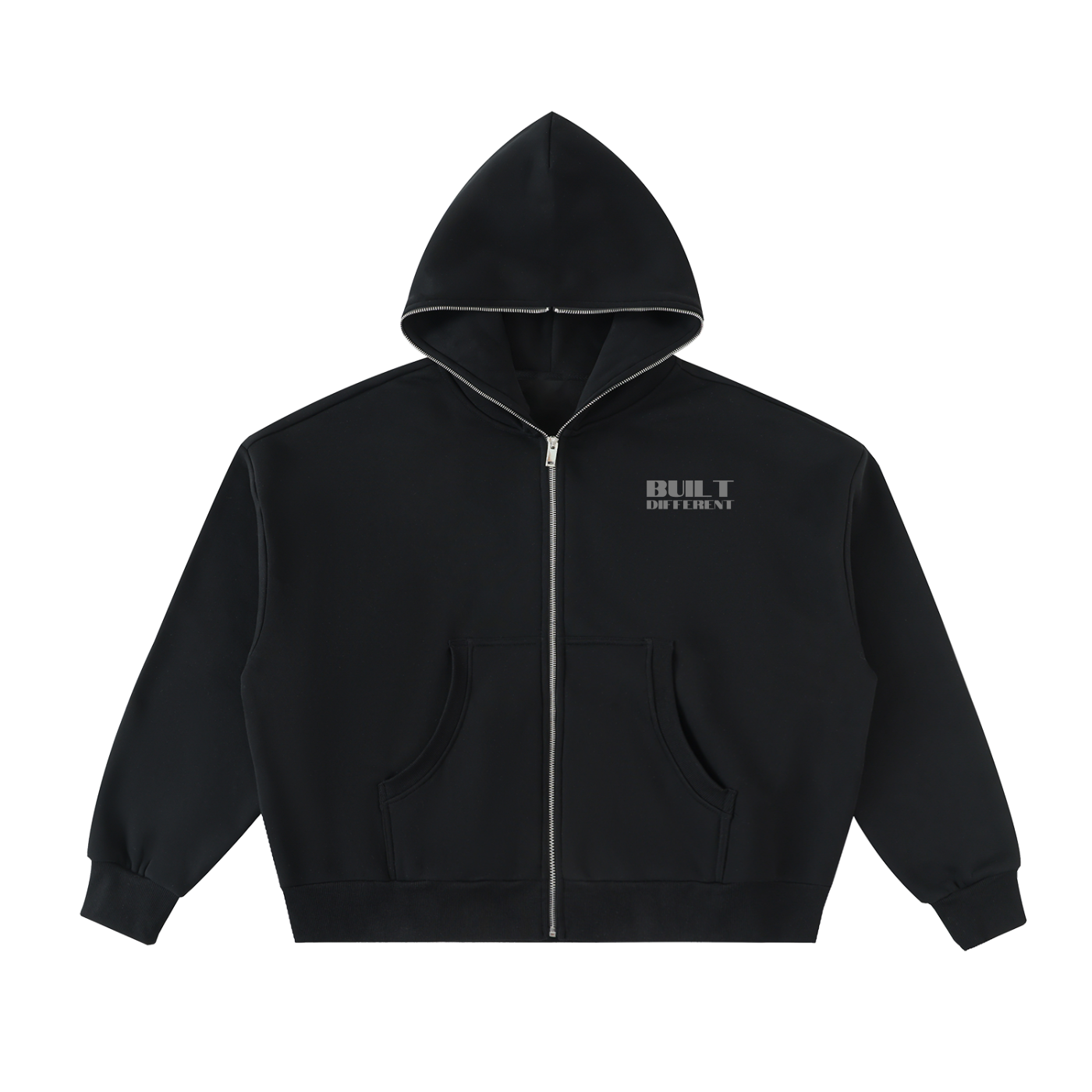Built Different | Full Zip Boxy Hoodie