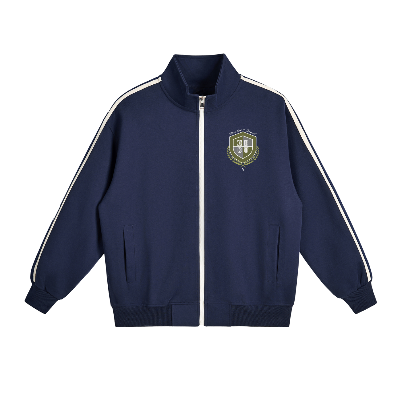 HBCU Contrast Side-Stripe Stand Collar Track Jacket